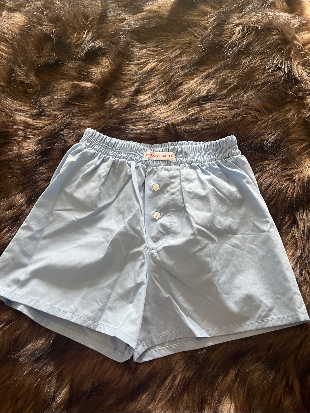 Hand Over Light Blue Women's Boxer Shorts